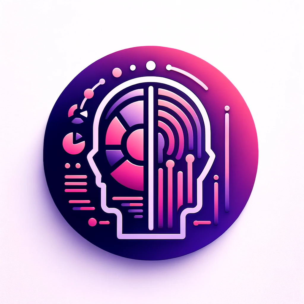 DALL·E 2024-01-17 01.02.55 - Create a unique icon for data-driven decision-making in ticketing, with a gradient of pink to purple colors. The design should symbolize the analytica